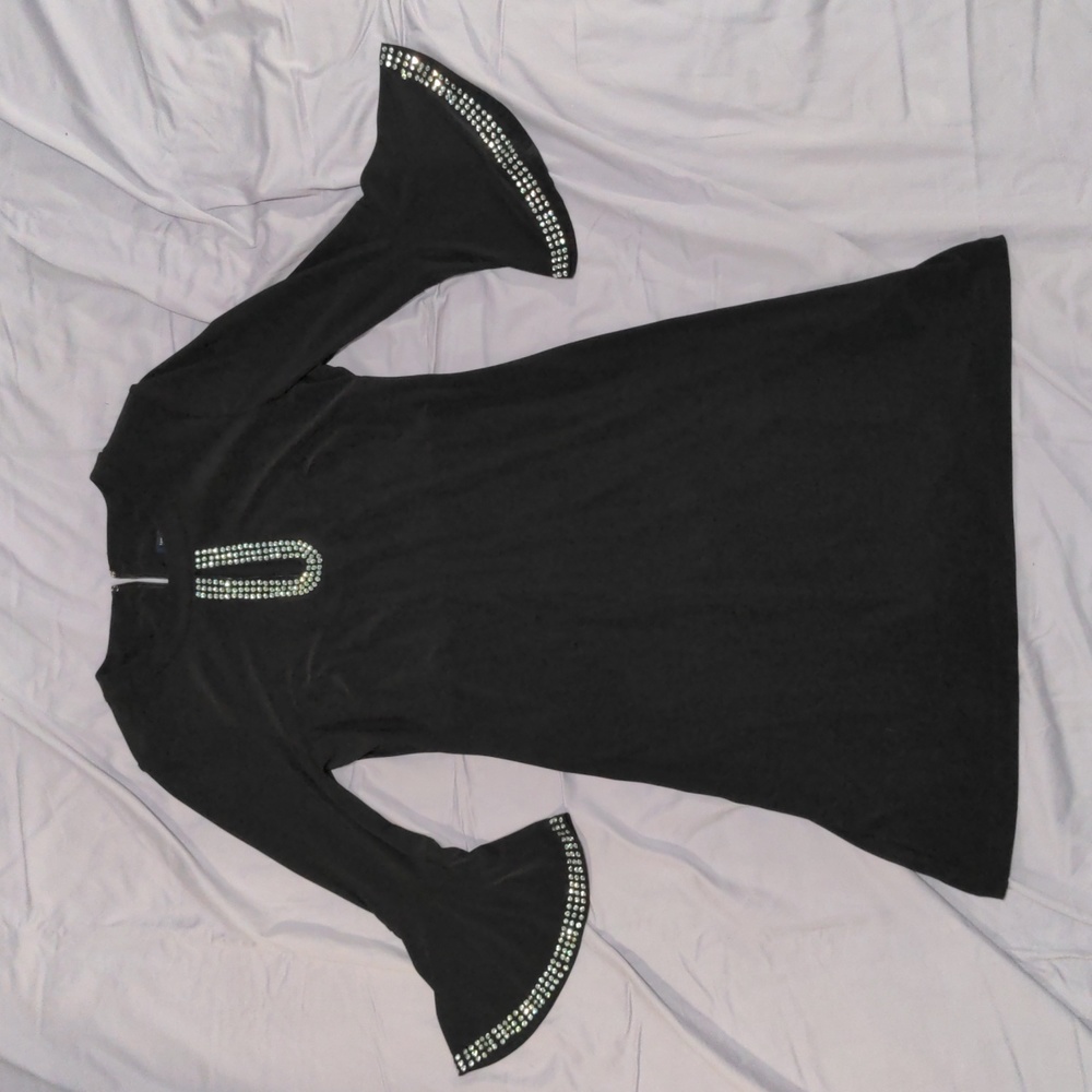 Tommy Hilfiger - Black Dress with Rhinestone Studded Accents